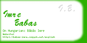 imre babas business card